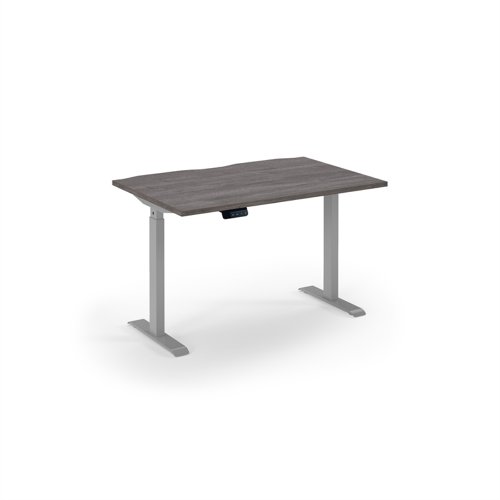 Elev8 economy single motor sit stand desk 1200x800 silver frame - grey oak top