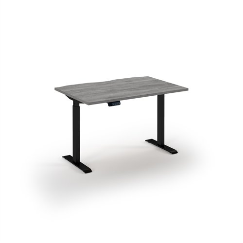 Elev8 Eco 1200w desk Elev8 Eco straight sit-stand desk 1200mm x 800mm - black frame, grey oak top