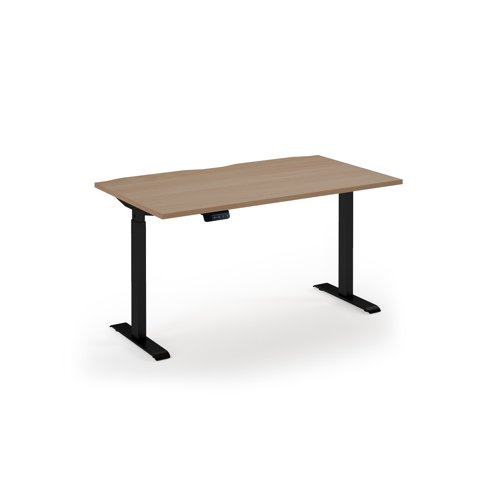 Elev8 Eco 1400w desk Elev8 Eco straight sit-stand desk 1400mm x 800mm - black frame, beech top