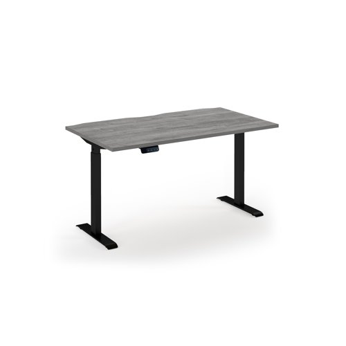 Elev8 Eco 1400w desk Elev8 Eco straight sit-stand desk 1400mm x 800mm - black frame, grey oak top