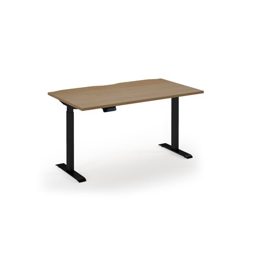 Elev8 Eco 1400w desk Elev8 Eco straight sit-stand desk 1400mm x 800mm - black frame, oak top