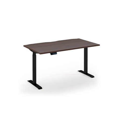Elev8 Eco 1400w desk Elev8 Eco straight sit-stand desk 1400mm x 800mm - black frame, walnut top