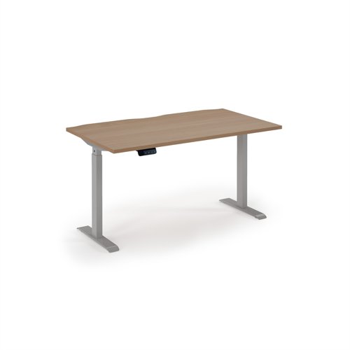 Elev8 Eco 1400w desk Elev8 Eco straight sit-stand desk 1400mm x 800mm - silver frame, beech top