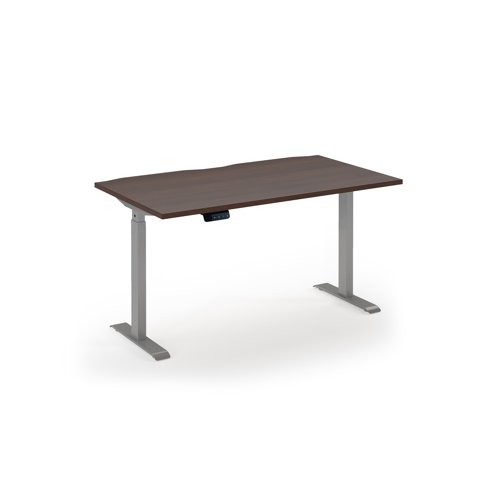 Elev8 Eco 1400w desk Elev8 Eco straight sit-stand desk 1400mm x 800mm - silver frame, walnut top