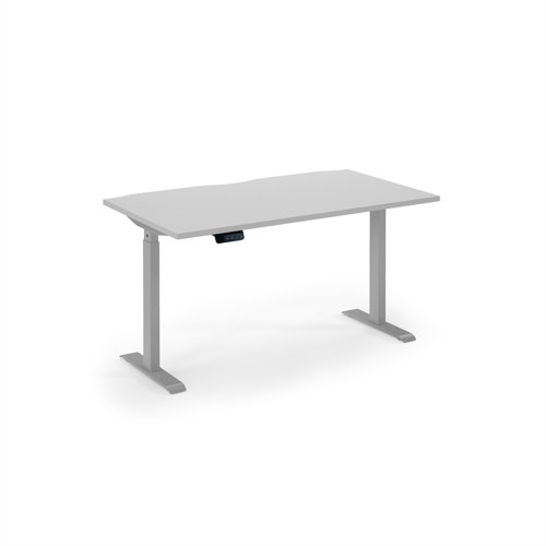 Elev8 Eco 1400w desk Elev8 Eco straight sit-stand desk 1400mm x 800mm - silver frame, white top