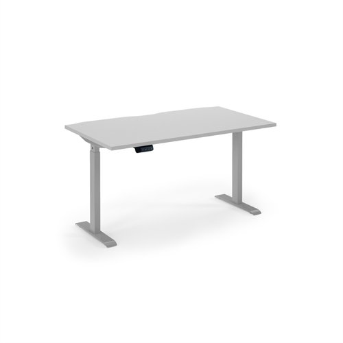 Elev8 economy single motor sit stand desk 1400x800 silver frame - white top