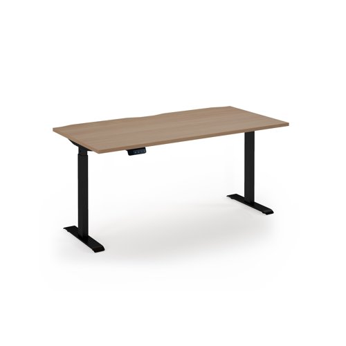 Elev8 Eco 1600w desk Elev8 Eco straight sit-stand desk 1600mm x 800mm - black frame, beech top