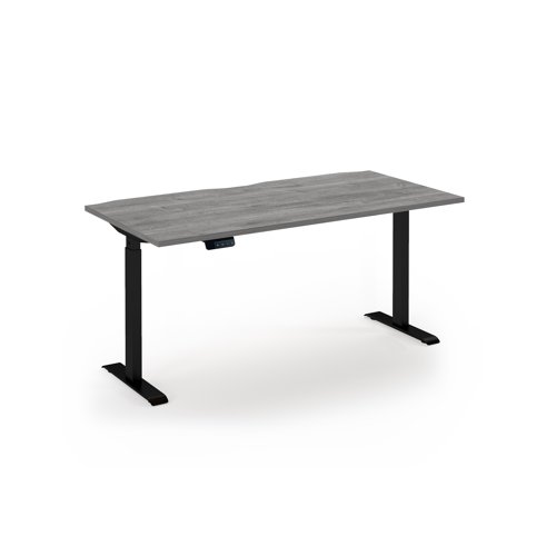 Elev8 Eco 1600w desk Elev8 Eco straight sit-stand desk 1600mm x 800mm - black frame, grey oak top