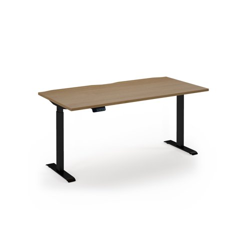Elev8 Eco 1600w desk Elev8 Eco straight sit-stand desk 1600mm x 800mm - black frame, oak top