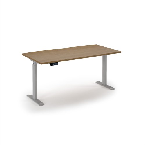 Elev8 Eco 1600w desk Elev8 Eco straight sit-stand desk 1600mm x 800mm - silver frame, oak top