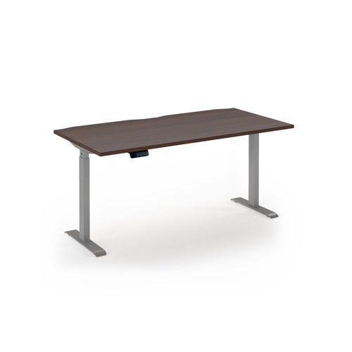 Elev8 Eco 1600w desk Elev8 Eco straight sit-stand desk 1600mm x 800mm - silver frame, walnut top