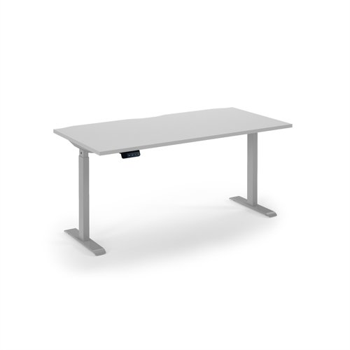 Elev8 economy single motor sit stand desk 1600x800 silver frame - white top