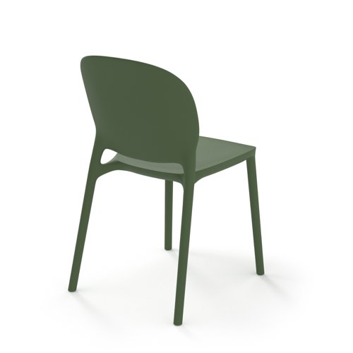 Everly multi-purpose chair with no arms (pack of 2) - olive green | EVE100H-OL | Dams International