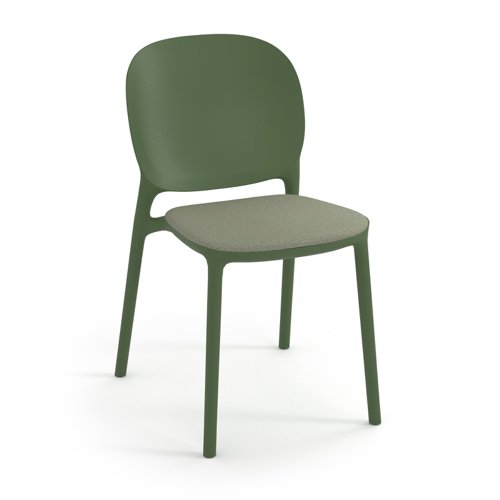 Everly multi-purpose chair with no arms and seat pad (pack of 2) - olive green