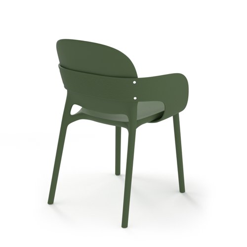 Everly multi-purpose chair with arms (pack of 2) - olive green