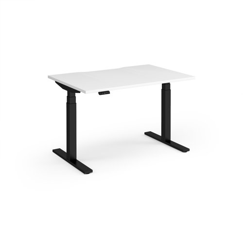 Elev8 Luxe Straight Sit-Stand Desk 1200mm x 800mm - Black Frame / White Top