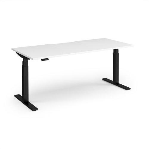 Elev8 Luxe Straight Sit-Stand Desk 1800mm x 800mm - Black Frame / White Top