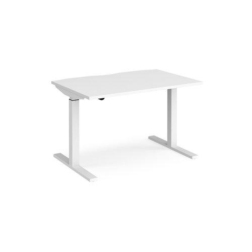 Elev8 Mono straight sit-stand desk 1200mm x 800mm - white frame and white top