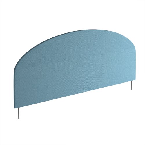 Vibe Elev8 curved screen for back-to-back desks 1600mm wide with silver brackets - made to order