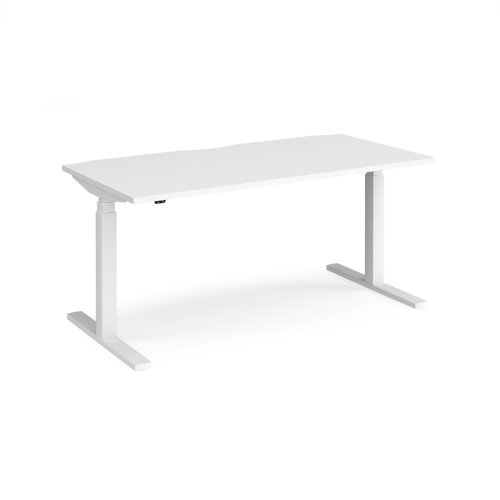 Elev8 Touch straight sit-stand desk 1600mm x 800mm - white frame, white top