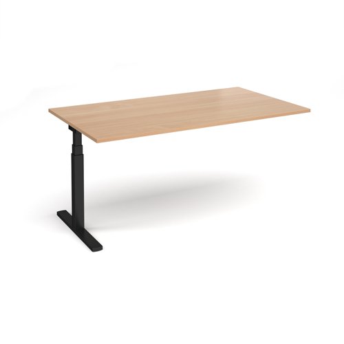 Elev8 Touch boardroom table add on unit 1800mm x 1000mm - black frame, beech top Boardroom Tables EVTBT18-AB-K-B