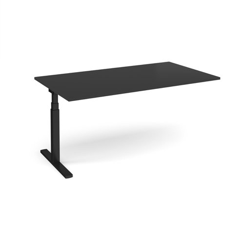 Elev8 Touch boardroom table add on unit 1800mm x 1000mm - black frame, black top