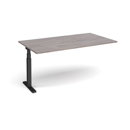 Elev8 Touch boardroom table add on unit 1800mm x 1000mm - black frame, grey oak top Boardroom Tables EVTBT18-AB-K-GO