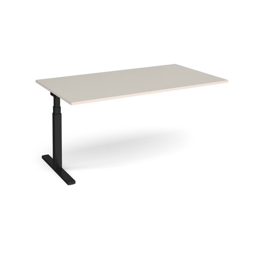 Elev8 Touch boardroom table add on unit 1800mm x 1000mm - black frame, light grey top