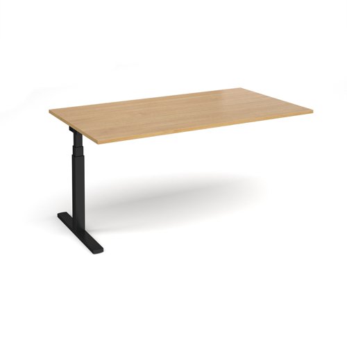 Elev8 Touch boardroom table add on unit 1800mm x 1000mm - black frame, oak top Boardroom Tables EVTBT18-AB-K-O