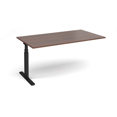 Elev8 Touch boardroom table add on unit 1800mm x 1000mm - black frame, walnut top (Made-to-order 4 - 6 week lead time)