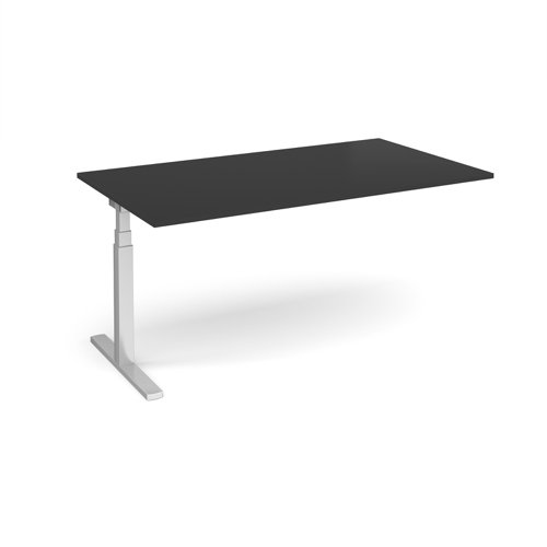 Elev8 Touch boardroom table add on unit 1800mm x 1000mm - silver frame, black top