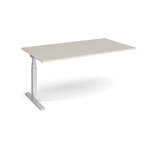 Elev8 Touch boardroom table add on unit 1800mm x 1000mm - silver frame, light grey top