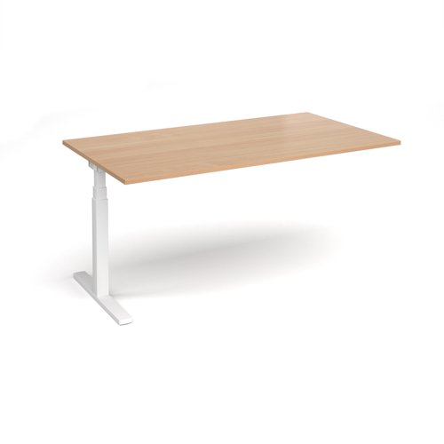 Elev8 Touch boardroom table add on unit 1800mm x 1000mm - white frame, beech top Boardroom Tables EVTBT18-AB-WH-B