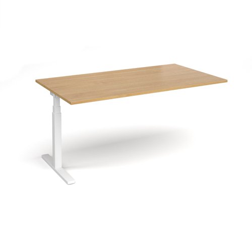 Elev8 Touch boardroom table add on unit 1800mm x 1000mm - white frame, oak top Boardroom Tables EVTBT18-AB-WH-O