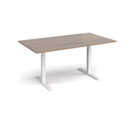 Elev8 Touch boardroom table 1800mm x 1000mm - white frame, Barcelona walnut top
