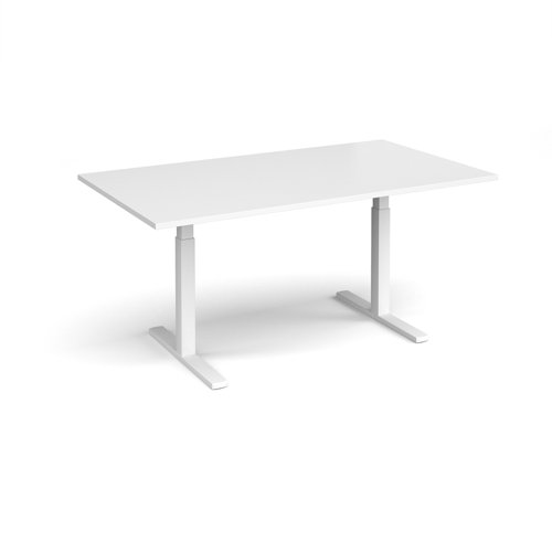 Elev8 Touch boardroom table 1800mm x 1000mm - white frame, white top