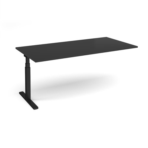 Elev8 Touch boardroom table add on unit 2000mm x 1000mm - black frame, black top