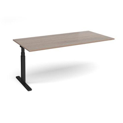 Elev8 Touch boardroom table add on unit 2000mm x 1000mm - black frame, Barcelona walnut top