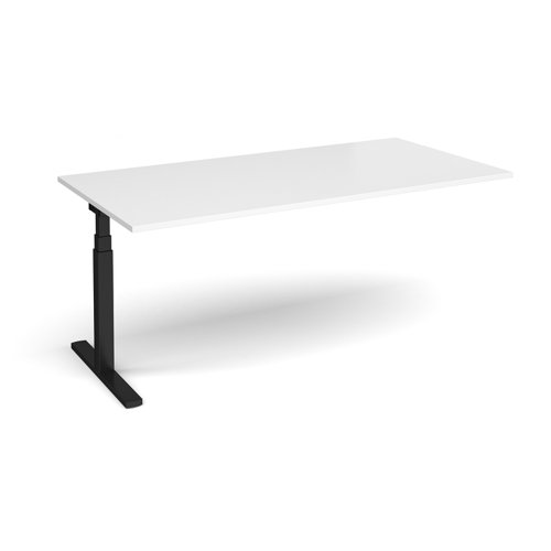 Elev8 Touch boardroom table add on unit 2000mm x 1000mm - black frame, white top