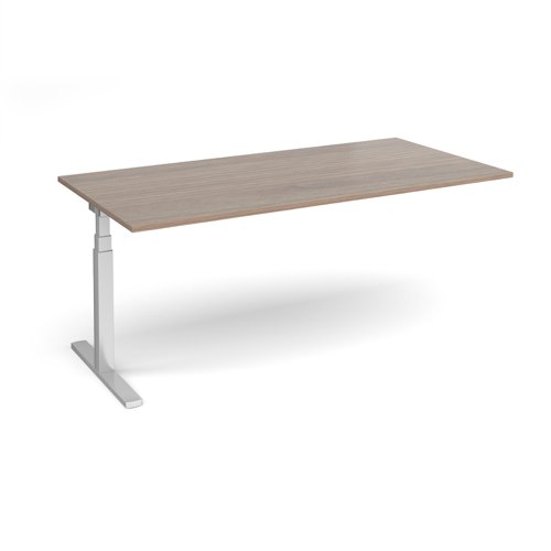 Elev8 Touch boardroom table add on unit 2000mm x 1000mm - silver frame, Barcelona walnut top
