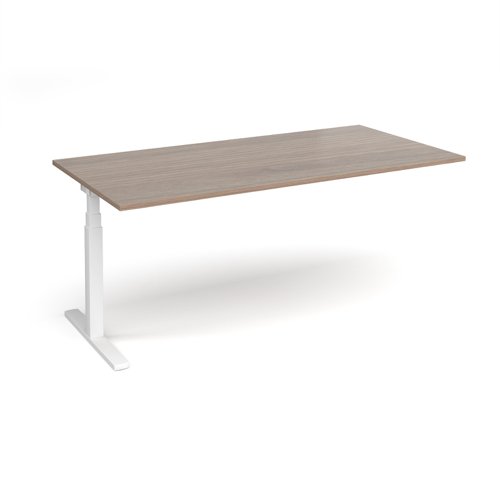 Elev8 Touch boardroom table add on unit 2000mm x 1000mm - white frame, Barcelona walnut top