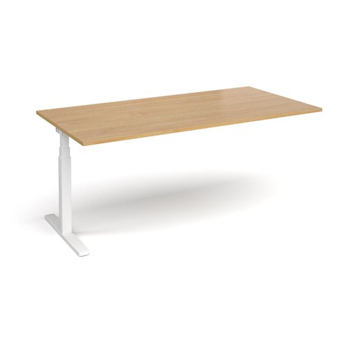 Elev8 Touch boardroom table add on unit 2000mm x 1000mm - white frame, oak top