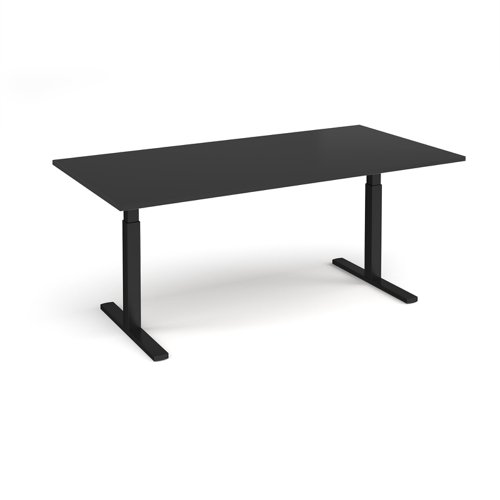 Elev8 Touch boardroom table 2000mm x 1000mm - black frame, black top