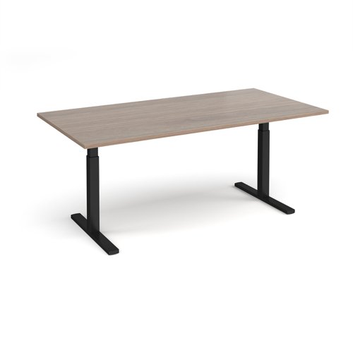 Elev8 Touch boardroom table 2000mm x 1000mm - black frame, Barcelona walnut top