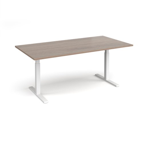 Elev8 Touch boardroom table 2000mm x 1000mm - white frame, Barcelona walnut top