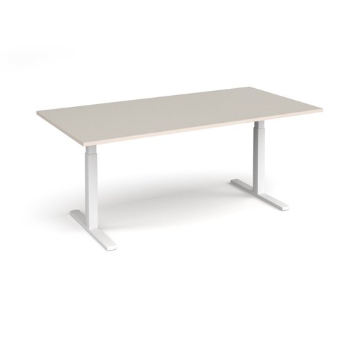 Elev8 Touch boardroom table 2000mm x 1000mm - white frame, light grey top