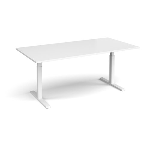 Elev8 Touch boardroom table 2000mm x 1000mm - white frame, white top EVTBT20-WH-WH Buy online at Office 5Star or contact us Tel 01594 810081 for assistance