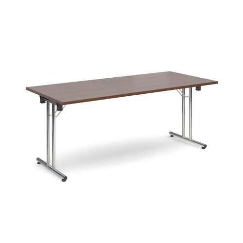 Rectangular deluxe folding leg table 1800mm x 800mm - walnut