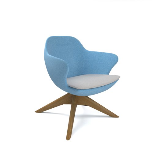 Figaro medium back chair with solid wooden base