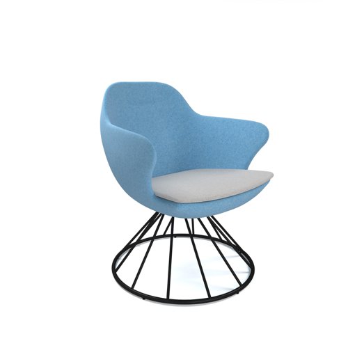 Figaro medium back chair with black spiral base - made to order